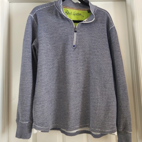 Robert Graham Other - Robert Graham Pinstripe Cotton Quarter Zip Size Large